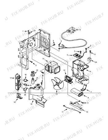 Взрыв-схема микроволновой печи Electrolux EMS1877W - Схема узла Functional parts